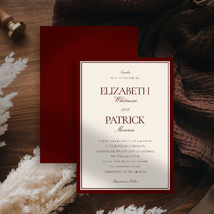Invitation Mariage de domaine classique moderne Formel Bourgo
