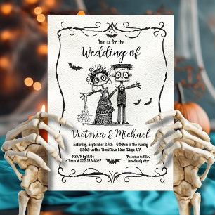 Invitation Mariage de doodle Goth Zombie