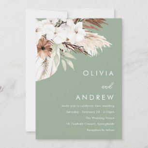 Invitation Mariage de Earthy Sage Boho