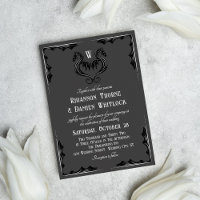 Mariage de fantaisie Monogramme Dragon Noir Gris