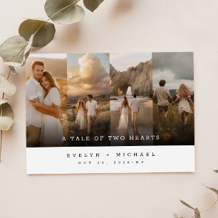 Invitation Mariage de fantaisie rustique avec collage de phot