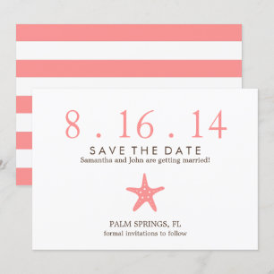 Invitation Mariage de fécule de corail Enregistrer la date