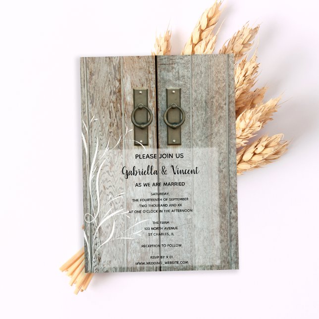 Invitation Mariage de ferme de la ferme de la ferme Double Ba (This Barn Door Wedding Invitation is perfect inspo for your country farm or ranch marriage ceremony.)