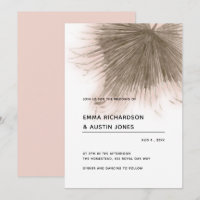 Mariage de feuille de palme rose tropicale minimal