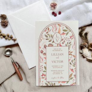 Invitation Mariage de feuilles de chute molle