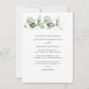 Invitation Mariage de feuilles de eucalyptus botanique verdur