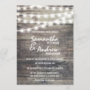 Invitation Mariage de feux de bois et de cordes rustiques