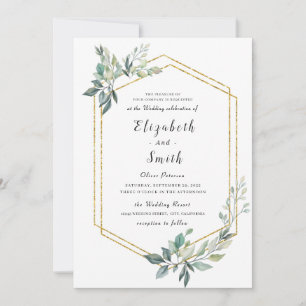 Invitation Mariage de film rustique pour cadre d'or budgétair