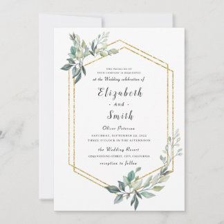 Invitation Mariage de film rustique pour cadre d'or budgétair