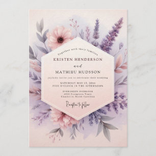 Invitation Mariage de Fleur Sauvage de Lilas Clair