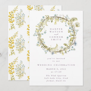 Invitation Mariage de Fleur sauvage de torréfaction de printe