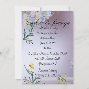 Invitation Mariage de fleurs blanches