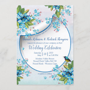Invitation Mariage de fleurs Blue Forget-me-not
