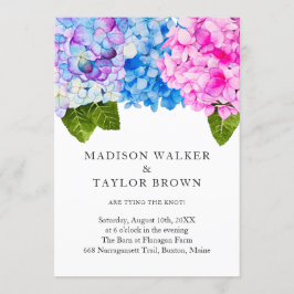 Invitation Mariage de fleurs d'aquarelle Hydrangeas