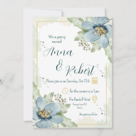 Invitation Mariage de fleurs d'aquarelle oubliée