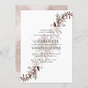 Invitation Mariage de fleurs d'aquarelle rose pâle