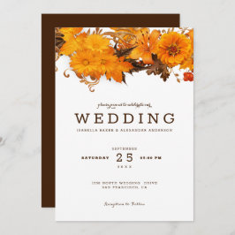 Invitation Mariage de fleurs d'automne