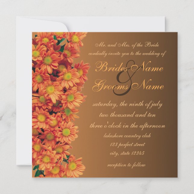 Invitation Mariage de fleurs d'automne (Devant)