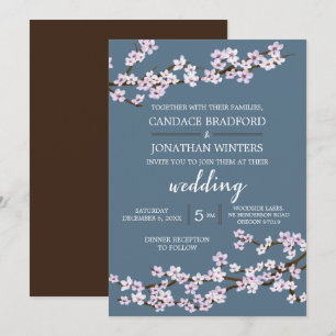 Invitation Mariage de fleurs de cerisier peint