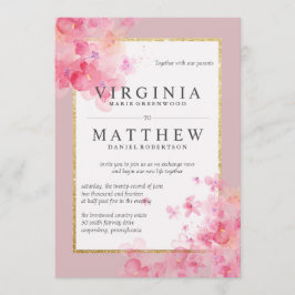 Invitation Mariage de fleurs de cerisier rose