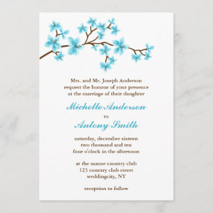 Invitation Mariage de fleurs de cerisiers d'Aqua