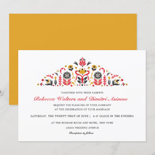 Invitation Mariage de fleurs de Khokhloma