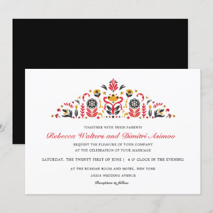 Invitation Mariage de fleurs de Khokhloma