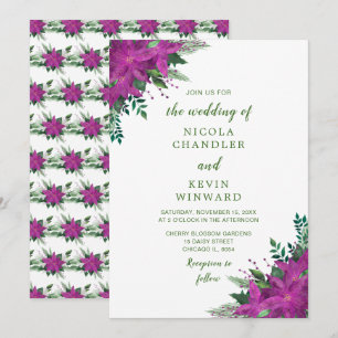 Invitation Mariage de fleurs de pomme pourpre de Noël