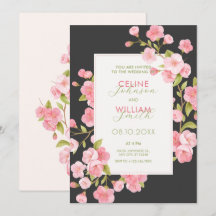 Mariage de fleurs de sakura rose noir