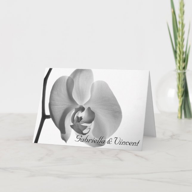 Invitation Mariage de fleurs d'orchidées blanches (Devant)