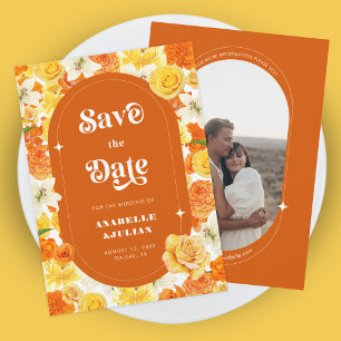 Invitation Mariage de fleurs florales Super rétro