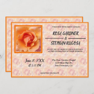 Invitation Mariage de fleurs Rose hybride d'abricot