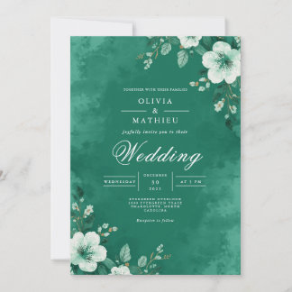 Invitation Mariage de fleurs verdoyantes
