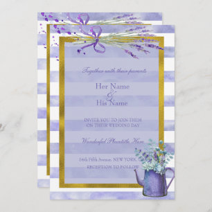 Invitation Mariage de fleurs violettes de Provence Lavande