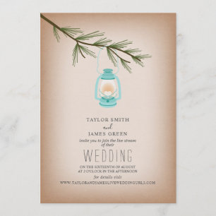Invitation Mariage de flux virtuel À feuillage persistant de