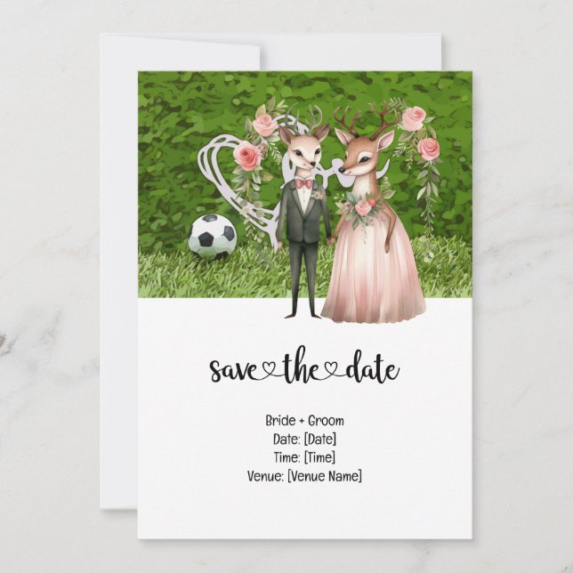 Invitation Mariage de football sur le thème de la balle sur l (Devant)