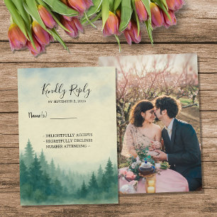Invitation Mariage de forêt de pin d'eau