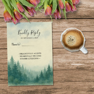 Invitation Mariage de forêt de pin d'eau