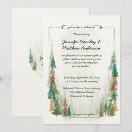 Invitation Mariage de forêt de pins rustiques