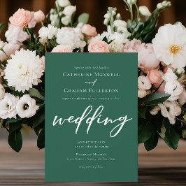 Invitation Mariage de forêt Emerald Green Script