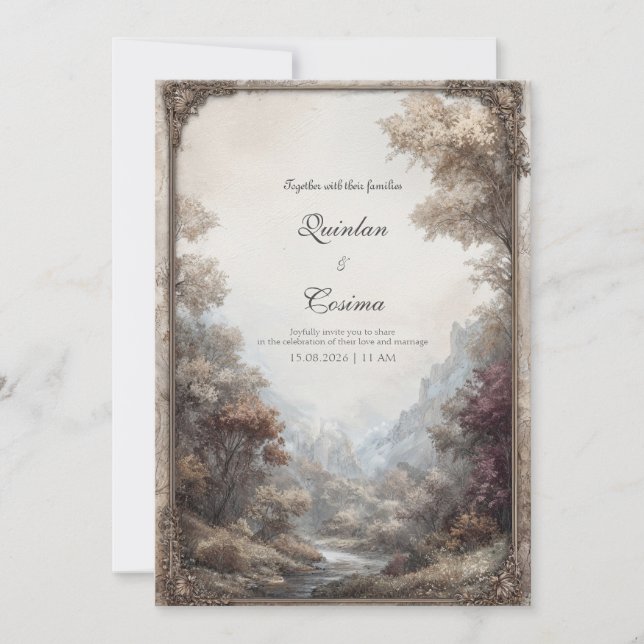Invitation Mariage de forêt enchantée (Devant)