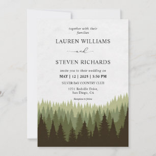 Invitation Mariage de forêt magique sur mesure Pine Tree Wood