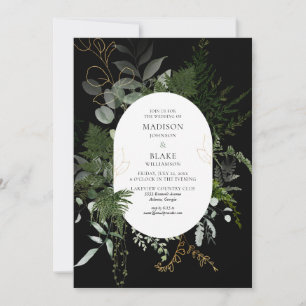 Invitation Mariage de Forêt Noire Chic