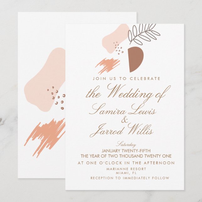 Invitation Mariage de formes géométriques géométriques biolog (Devant / Derrière)