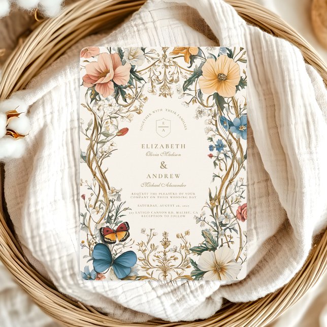 Invitation Mariage de fougères florales (Créateur téléchargé)