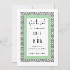 Invitation Mariage de frontière géométrique islamique Turquoi