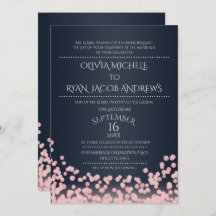 Mariage de gala Sparkle Pink et Navy Confetti