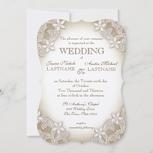 Invitation Mariage de gala vintage (Devant)