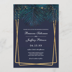 Invitation Mariage de Geo Borders Turquoise Gold