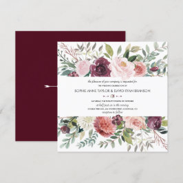 Invitation Mariage de germe floral d'ivoire de Bourgogne